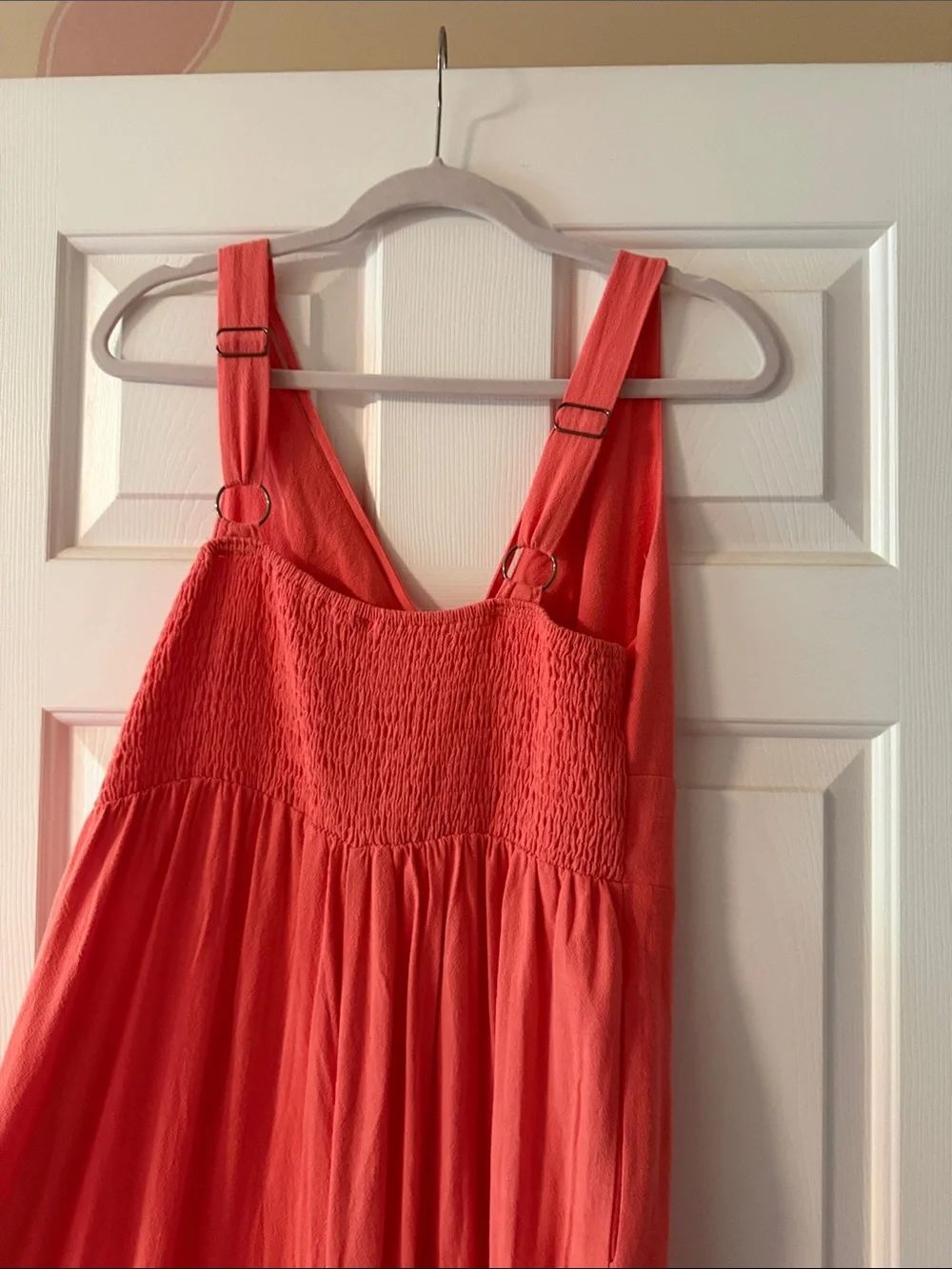 Women’s Coral V-Neck Maxi Jumpsuit